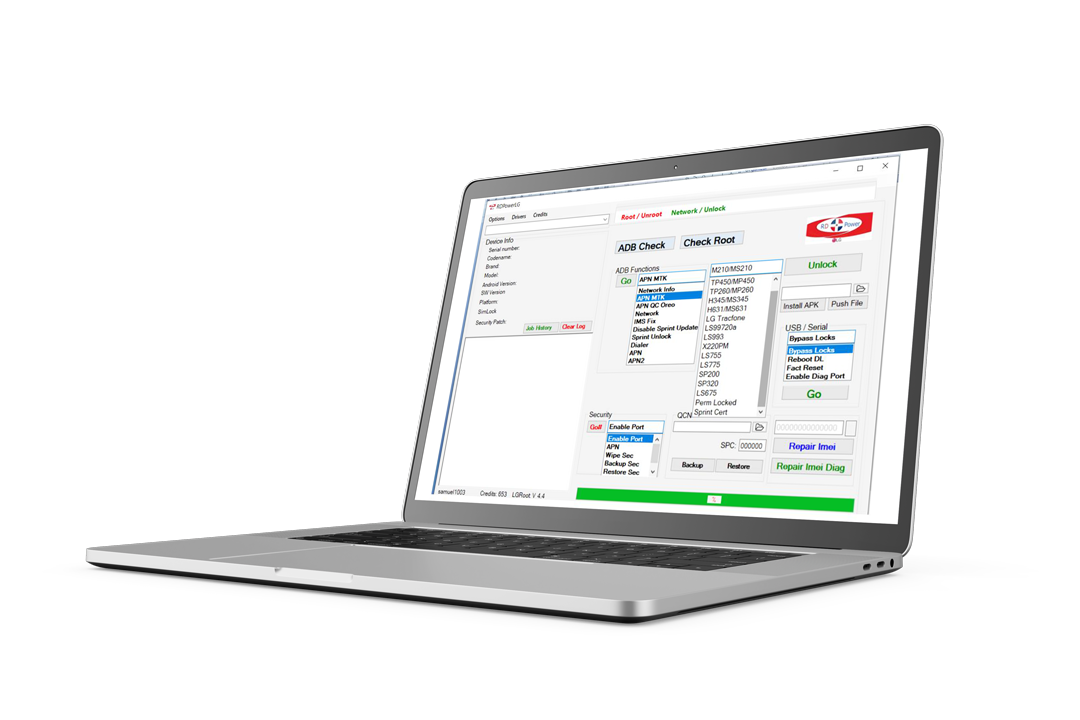 RDPower running on a Windows laptop